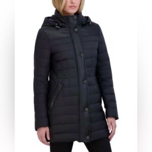 🤍💎💎Tahari Women's Black Hooded Puffer Coat